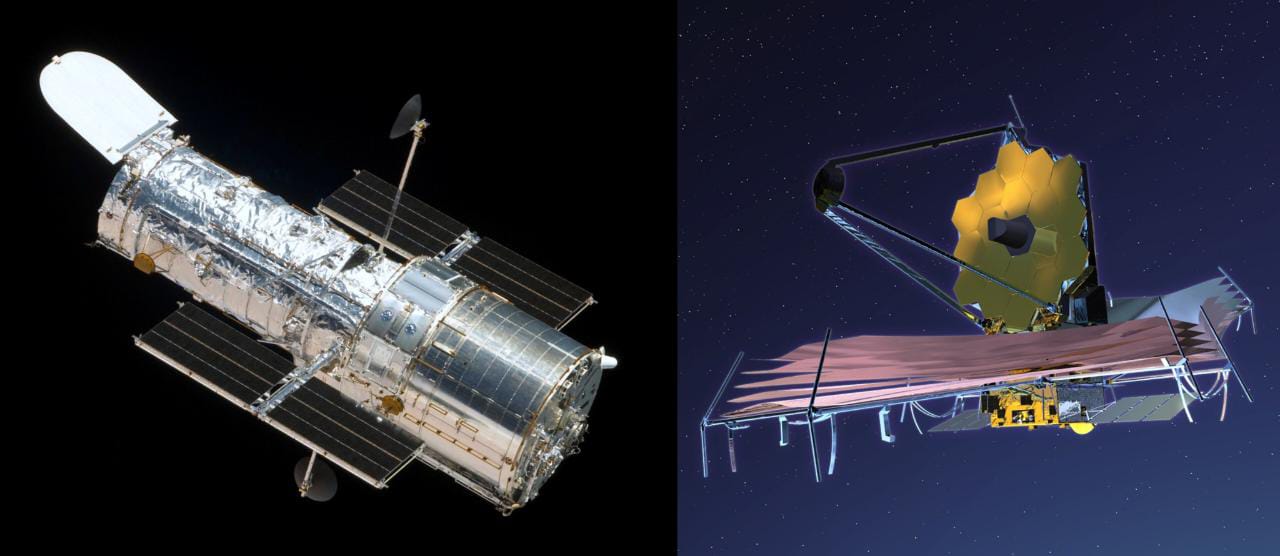 Comparan nivel de resolución de los telescopios Hubble y James Webb con el cúmulo de Pandora